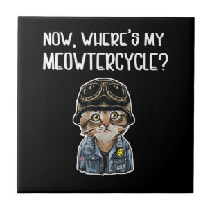 Mädchen, die Katzen für Motorradliebhaber Liebe ha Fliese
