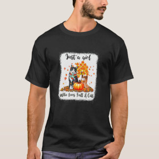 Mädchen, die Liebe fallen und Katzen Kürbiskatze H T-Shirt