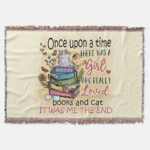 Mädchen, die Lieben Bücher und Katzen Decke