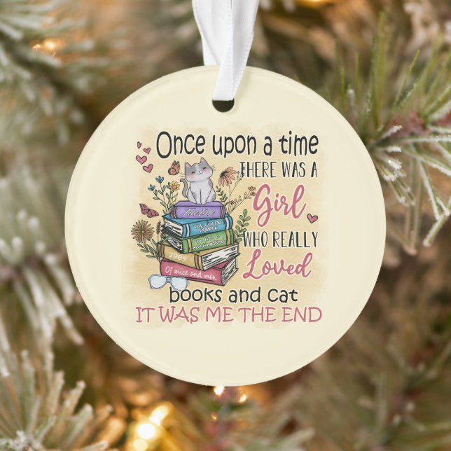 Mädchen, die Lieben Bücher und Katzen Ornament (Baum)