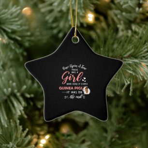 Mädchen, die Lieben Guinea Schweine Funny Guinea P Keramik Ornament