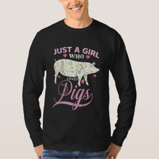 Mädchen, die Lieben Schweine Gorgeous Animal Pet T-Shirt