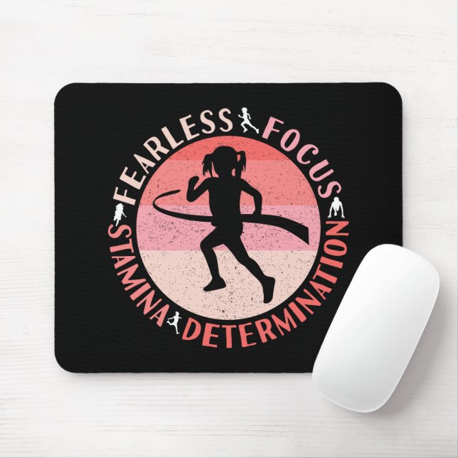 Mädchen, die Mindset laufen - Focus Fearless Runne Mousepad (Mit Mouse)