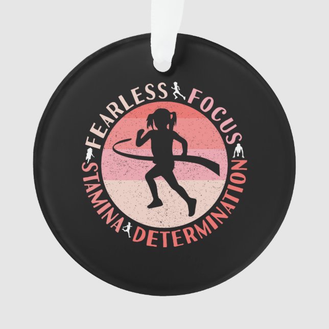 Mädchen, die Mindset laufen - Focus Fearless Runne Ornament (Vorderseite)