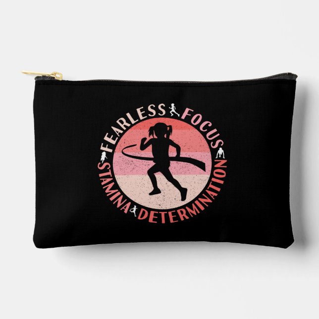 Mädchen, die Mindset laufen - Focus Fearless Runne Zubehörtasche (Vorderseite)