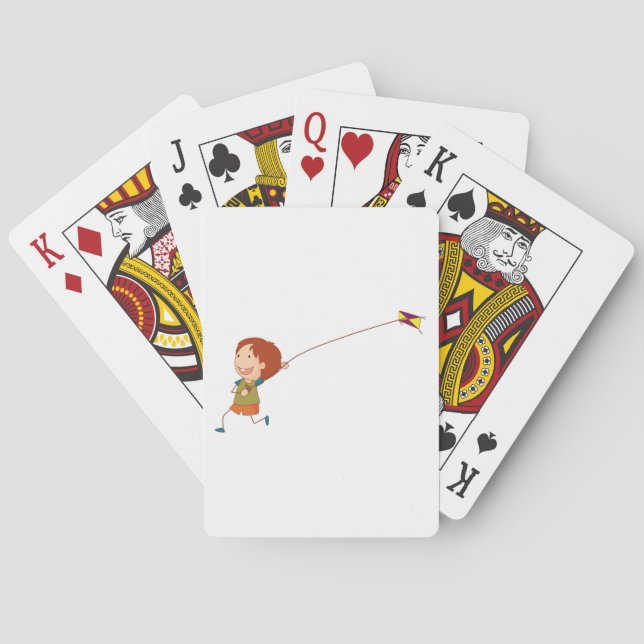 Mädchen, die mit einem Drachen spielen Spielkarten (Rückseite)