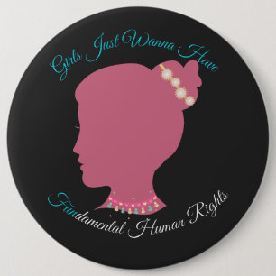 Mädchen, die nur wollen, haben grundlegende Mensch Button