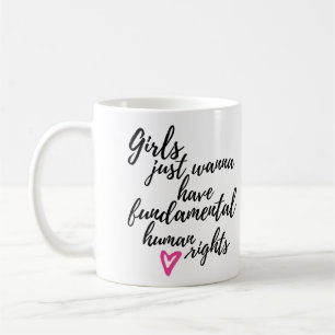 Mädchen, die nur wollen, haben grundlegende Mensch Kaffeetasse