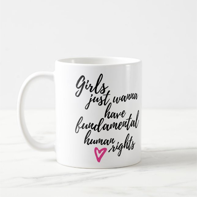 Mädchen, die nur wollen, haben grundlegende Mensch Kaffeetasse (Links)