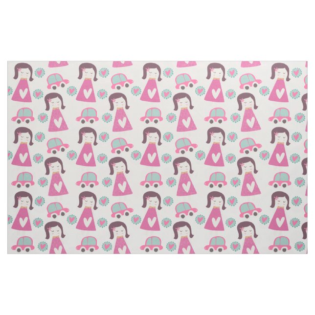 Mädchen, die Orte Fabric machen Stoff (Fat Quarter (45,7 x 55,9 cm))