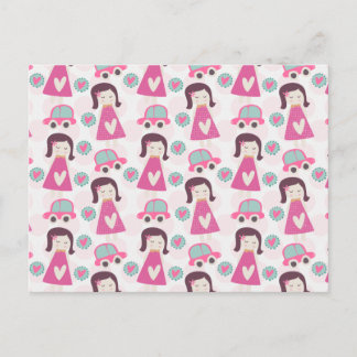 Mädchen, die Orte haben Postkarte