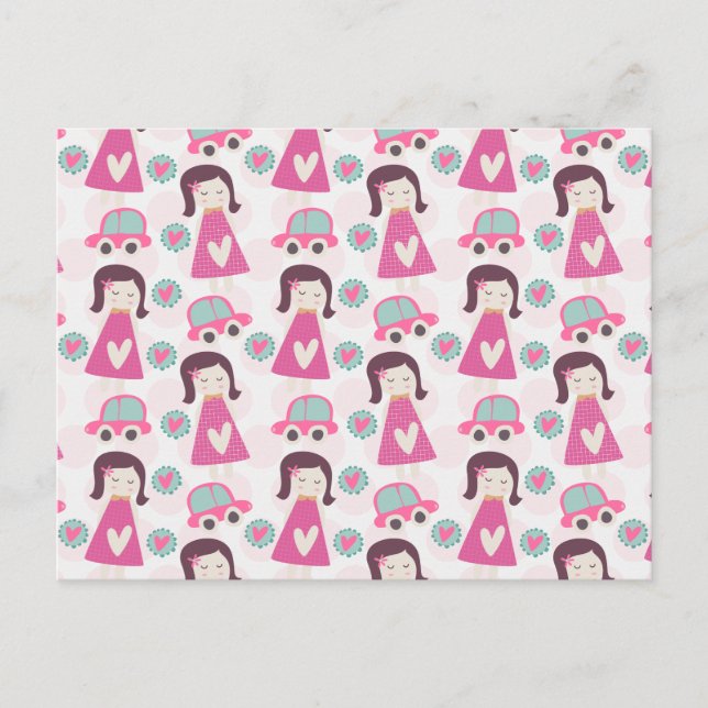 Mädchen, die Orte haben Postkarte (Vorderseite)