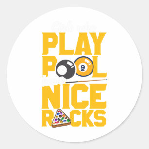 Mädchen, die Pool spielen haben schöne Racks Funny Runder Aufkleber