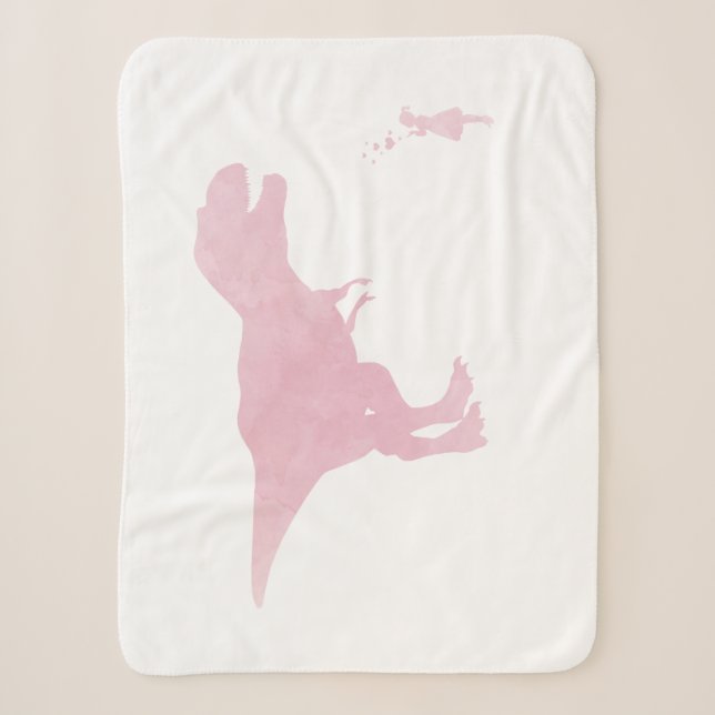 Mädchen-Dinosaurier-Decke - Sherpadecke (Vorderseite)
