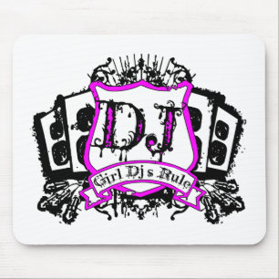 Mädchen-DJ-Wappen Mousepad