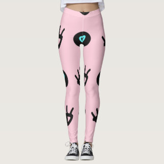 Mädchen Doodle: Augen hören Nahtlos. Leggings
