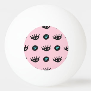 Mädchen Doodle: Augen hören Nahtlos. Tischtennisball
