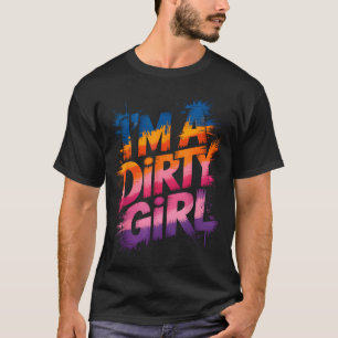 Mädchen dreckiges Mädchen Schlammlauf schlammige K T-Shirt