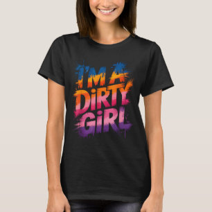 Mädchen dreckiges Mädchen Schlammlauf schlammige K T-Shirt