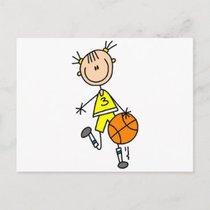 Mädchen dribbelt Basketball T-Shirts und Geschenke Postkarte