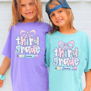 Mädchen Dritte Klasse Zurück zur Schule Kinder Nam T-Shirt