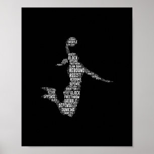 Mädchen Dunk Worte Spieler Frauen Mädchen Kind Tee Poster
