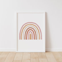 Mädchen Earthy Boho Regenbogen Kinderzimmer Poster