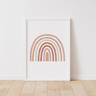 Mädchen Earthy Boho Regenbogen Kinderzimmer Poster