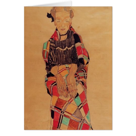 Mädchen Egon Schiele- in der schwarzen Karte