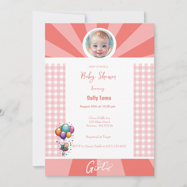 Mädchen Einladung (Vorderseite)