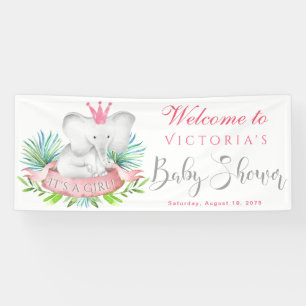 Mädchen-Elefanten-Baby-Shower-Banner Banner