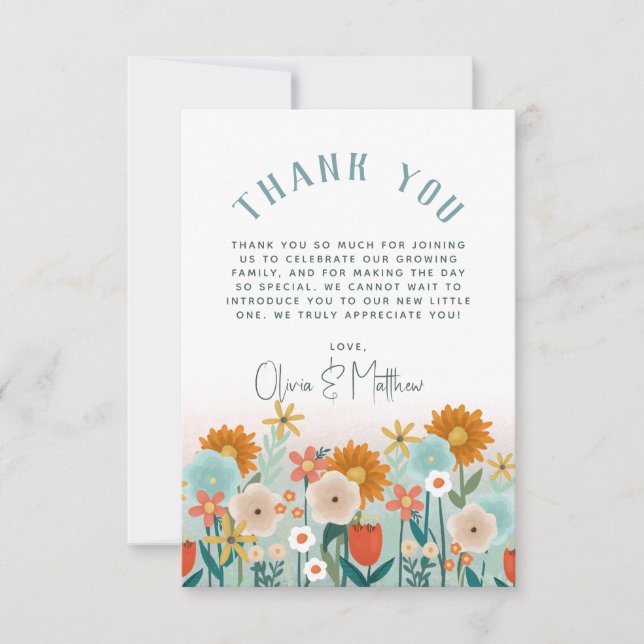 Mädchen Elegant Floral Danke Baby Dusche (Vorderseite)