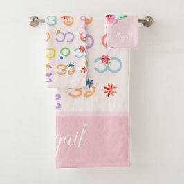 Mädchen Elegant Myanmar Birmese Alphabet Floral Na Badhandtuch Set