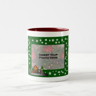 Mädchen-Elf-Szenen-WeihnachtsFoto-Tasse Zweifarbige Tasse