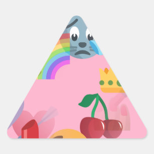 Mädchen Emoji Dreieckiger Aufkleber