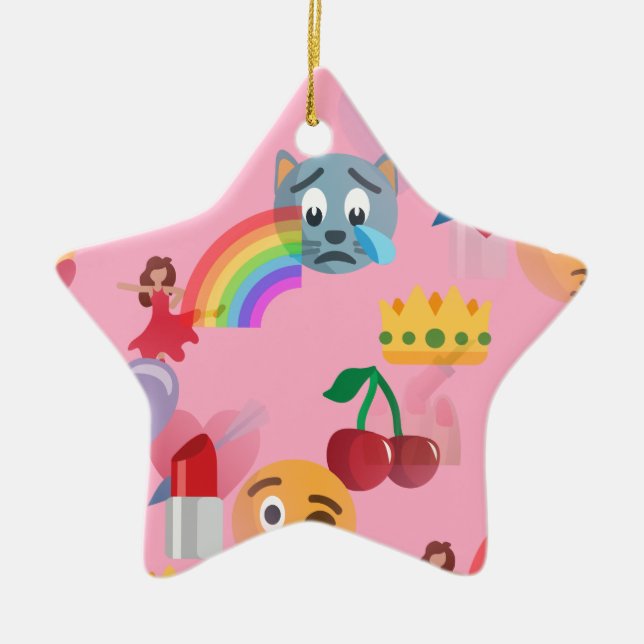 Mädchen Emoji Keramikornament (Vorne)