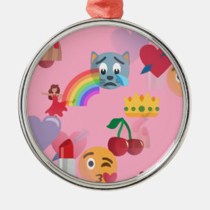 Mädchen Emoji Ornament Aus Metall