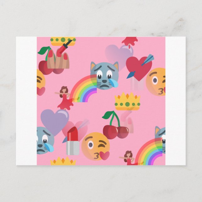 Mädchen Emoji Postkarte (Vorderseite)