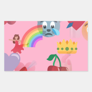 Mädchen Emoji Rechteckiger Aufkleber