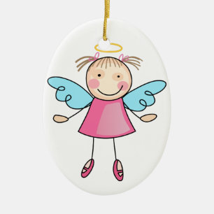 Mädchen-Engel Keramik Ornament