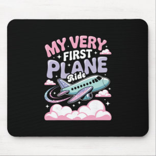 Mädchen erster Flug Kinder fliegen zum ersten Mal Mousepad