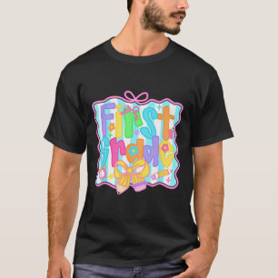 Mädchen erster Klasse zurück zur Schule Bow Niedli T-Shirt
