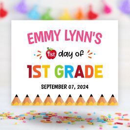 Mädchen erster Schultag erster Klasse Poster