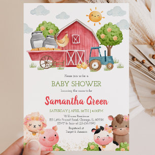 Mädchen-Farm-Baby-Party Einladung