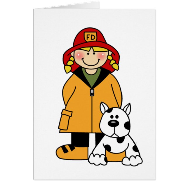 Mädchen-Feuerwehrmann mit Dalmation (Vorne)