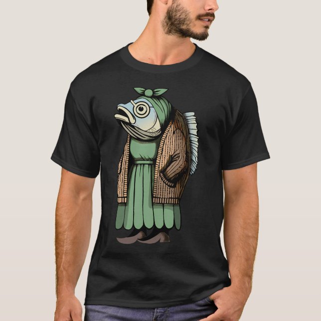 Mädchen fischen Wels T-Shirt (Vorderseite)