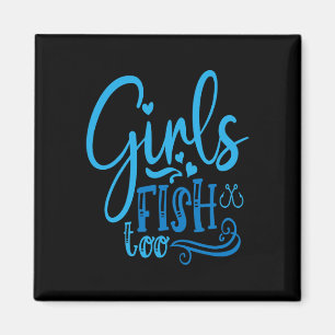 Mädchen fischen zu Angeln Jagd Fischen Magnet