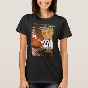 Mädchen fischt auf dem Mond T-Shirt
