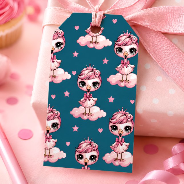 Mädchen Flamingo Thema Geschenkanhänger (Von Creator hochgeladen)