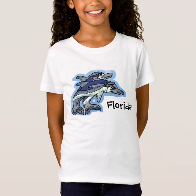 Mädchen-Florida-Delphint-stück T-Shirt (Vorderseite)